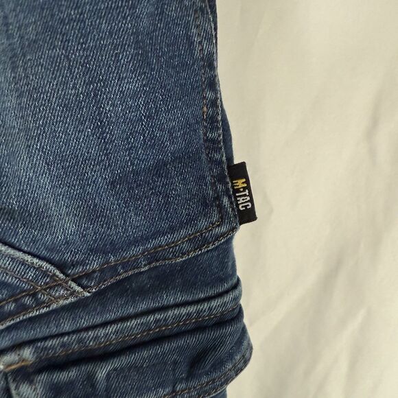 M Tac Tactical Den. Cargo Jeans Men's 34x30 Dark Wash Blue Denim Cotton Blend - Picture 13 of 16
